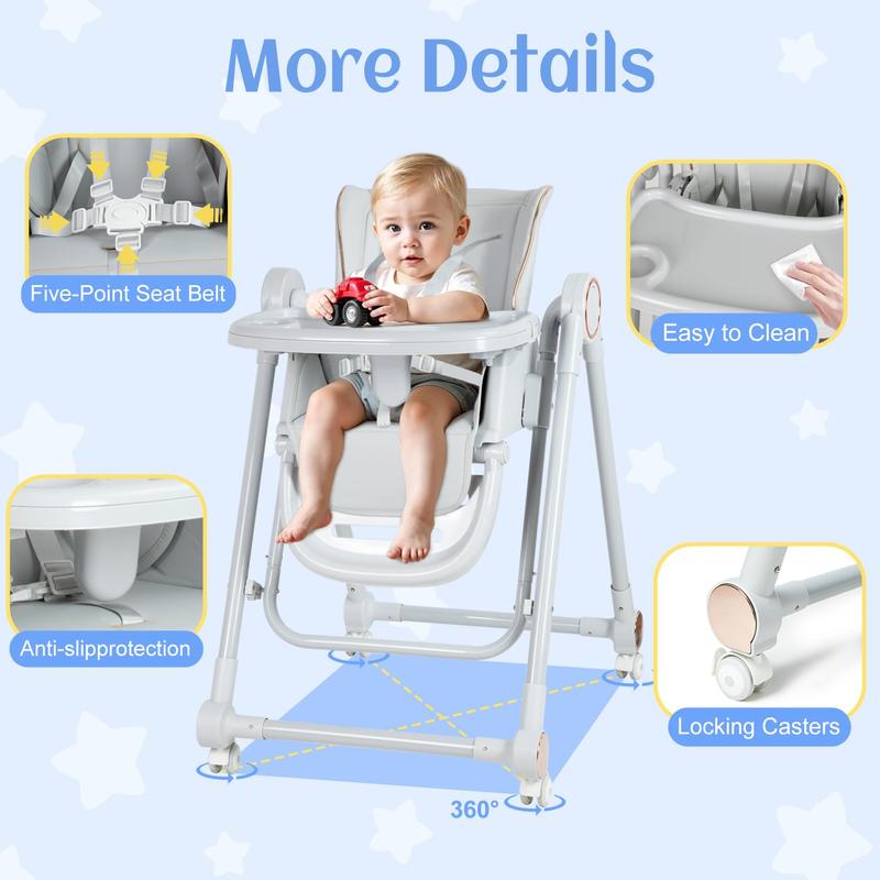 3-in-1 Convertible Baby High Chair