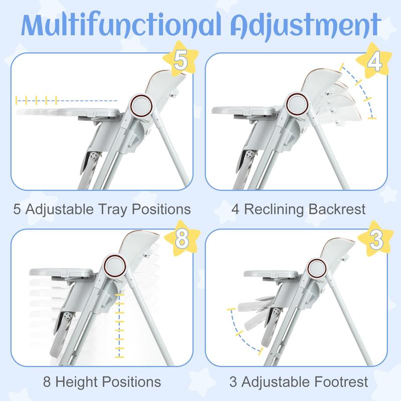 3-in-1 Convertible Baby High Chair